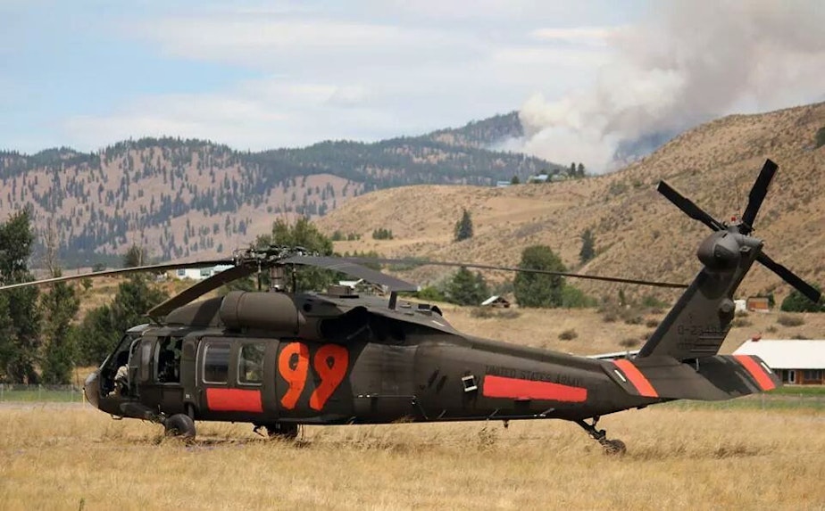 caption: The Washington National Guard continues to provide support to the people of North Central Washington who have been affected by the Carlton Complex Fire.