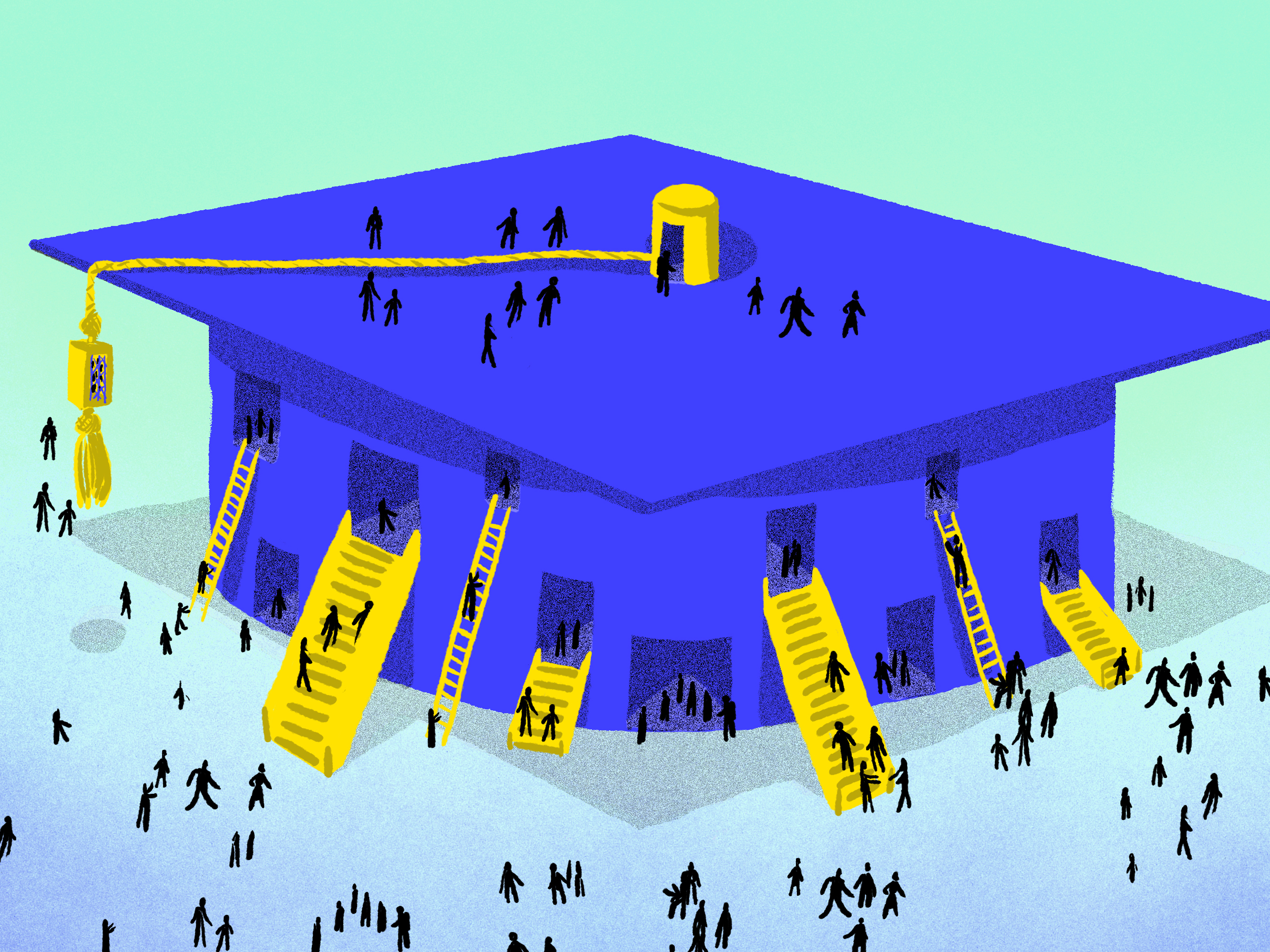 Many ways to get to college.