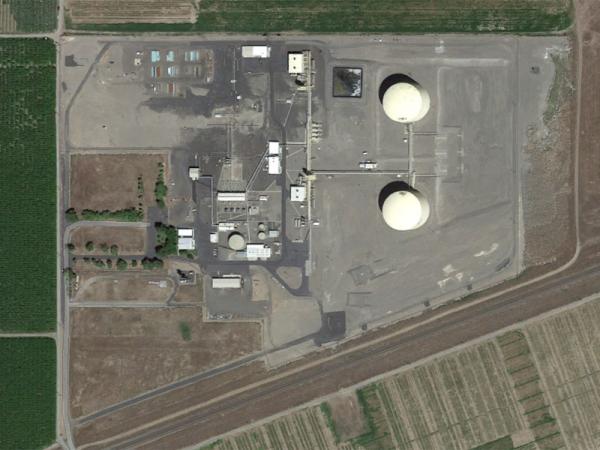 caption: Google Earth view of the liquefied natural gas storage facility in Plymouth, Wash. 