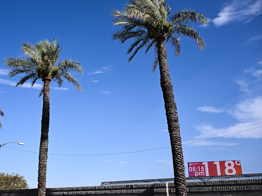 caption: It was 118 degrees after 5 p.m. in Phoenix, Arizona on July 18, 2023. More than 80 million people have under heat warnings, as relentless temperatures continue to bake the western and southern U.S.