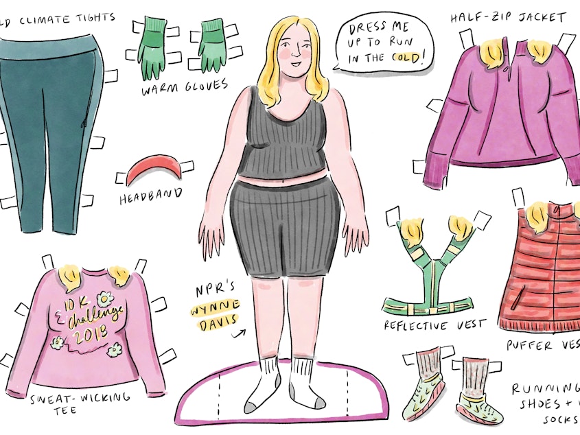 caption: Practice gearing up for a cold-weather run by printing and cutting out this paper doll of NPR's Wynne Davis. It looks best when you print on card stock and in color, but regular paper is fine too. <a href="https://drive.google.com/file/d/1fWioKn5CPiE40wBE3NIjOxCVV5J3AoAe/view?usp=share_link">Download the file here</a>.