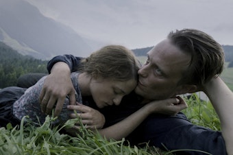 caption: Valerie Pachner and August Diehl star as Fani and Franz Jagerstatter in the film <em>A Hidden Life</em>.