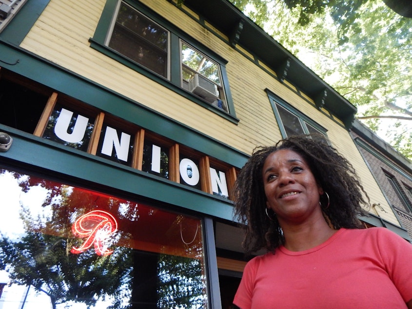 caption: Phyllis Porter is a neighborhood activist who lobbied long and hard to get Rainier Avenue S on a "road diet."