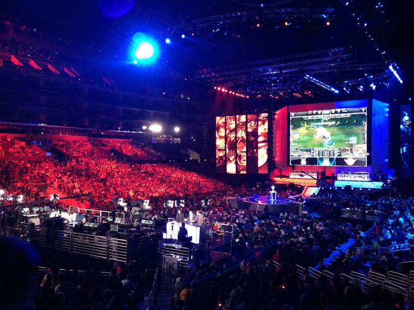 caption: The League of Legends World Championship in 2012. In 2014, the World Championship attracted 27 million viewers.
