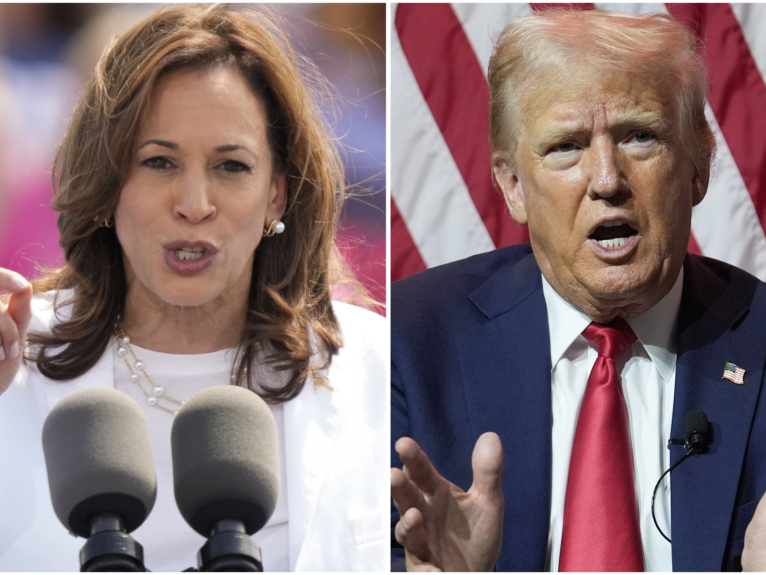 caption: Presidential candidates Vice President Kamala Harris and former President Donald Trump differ in how they'd tackle several health care issues, including drug pricing.