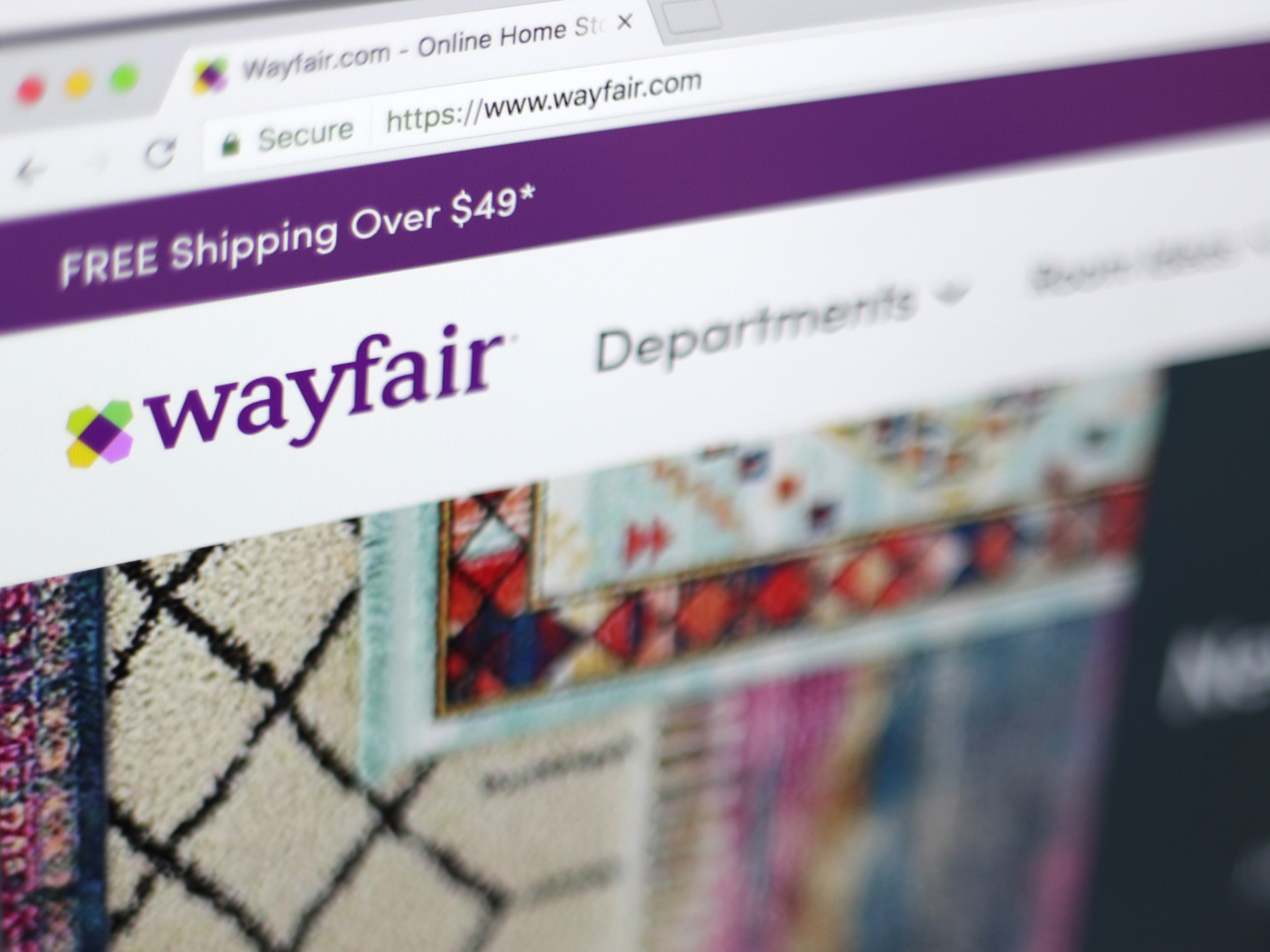 caption: This April 17, 2018, file photo shows the Wayfair website on a computer in New York. More than a half a million beds sold at retailers like Walmart and Wayfair are under recall because they can break during use, which has resulted in dozens of injuries.
