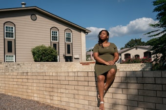 caption: Akira Johnson has been facing eviction because her landlord would not accept payment from South Carolina's rent and utility assistance program.