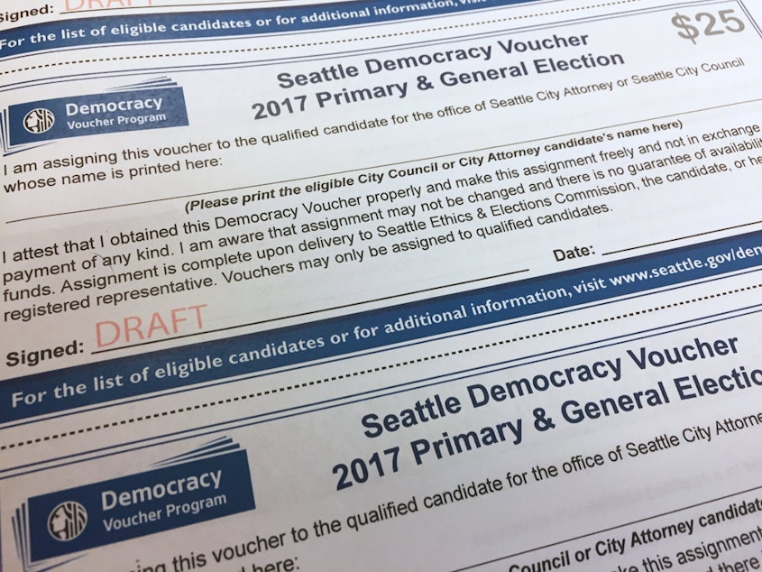 caption: An early draft version of Seattle's democracy vouchers in 2017.