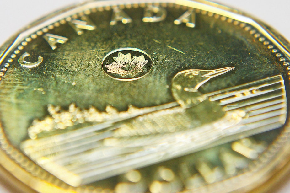 caption: Canadian dollar, or 'loonie'