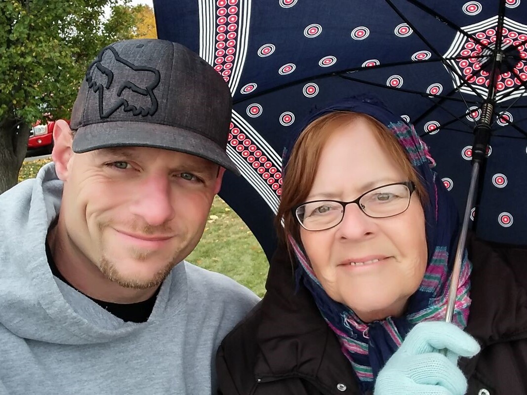 caption:  Luke Thornhill and his mother, Nancy Richardson, in an undated photo.
