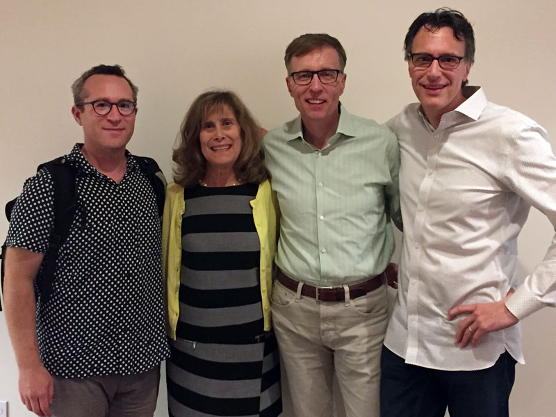 caption: From left: Eli Sanders, Joni Balter, Rob McKenna and Bill Radke
