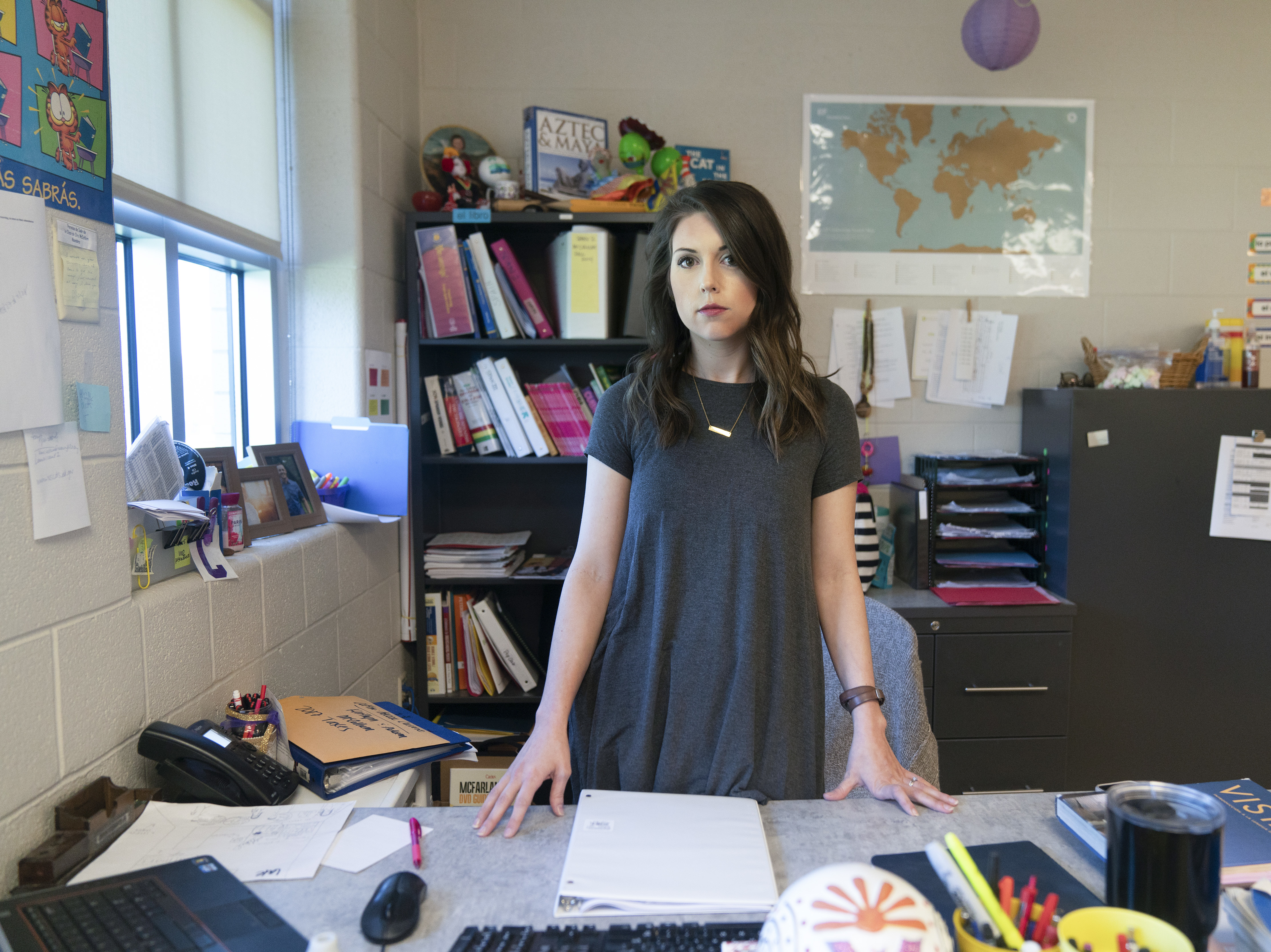 caption: Kaitlyn McCollum, pictured here in 2018, was teaching high school in Tennessee when her federal TEACH Grants were turned into more than $20,000 in loans.