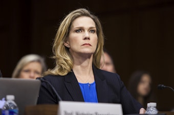 caption: Catherine Engelbrecht, seen here in 2015, founded the controversial nonprofit True the Vote. A new lawsuit alleges that Engelbrecht and True the Vote defamed a small company that makes software for election workers.