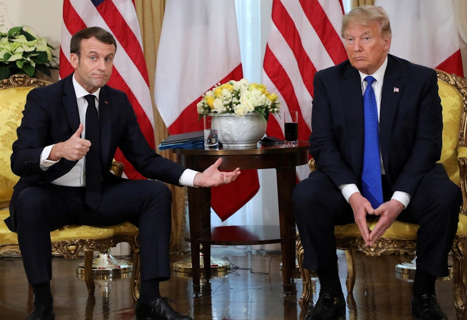 President Trump and French President Emmanuel Macron aired their differences on the sidelines of a NATO leaders' summit in London.