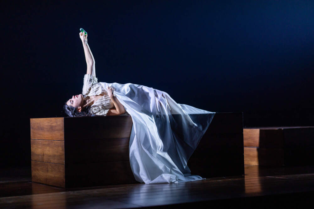 caption: Emilia Suárez (Juliet) in A.R.T.’s "Romeo and Juliet." (Courtesy of A.R.T.)