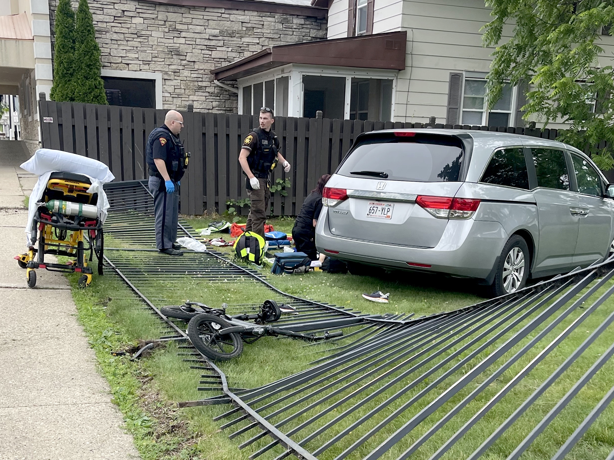 caption: The aftermath of a fatal crash last year in Green Lake, Wisc., where an 85-year-old driver accidentally ran over a 12-year-old boy who was riding his bike on the sidewalk.