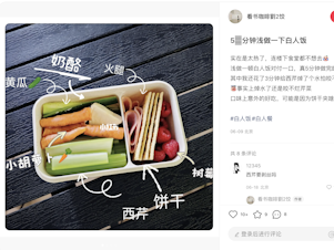 caption: A Chinese worker's vision of "white people food" includes raw veggies, crackers, lunch meat and raspberries. This kind of pared-down, easy-to-prepare meal is catching on among office workers in China's cities.
