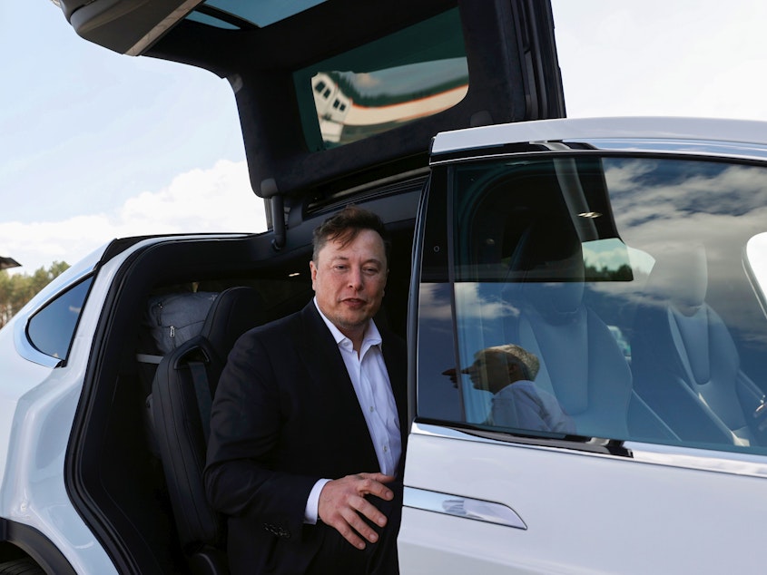 caption: Tesla CEO Elon Musk tweeted that there was "something extremely bogus" going on with his initial coronavirus test results.