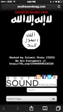 caption: A screen capture shows the South Sound Magazine website after a hacking attack by a group claiming to be ISIS.