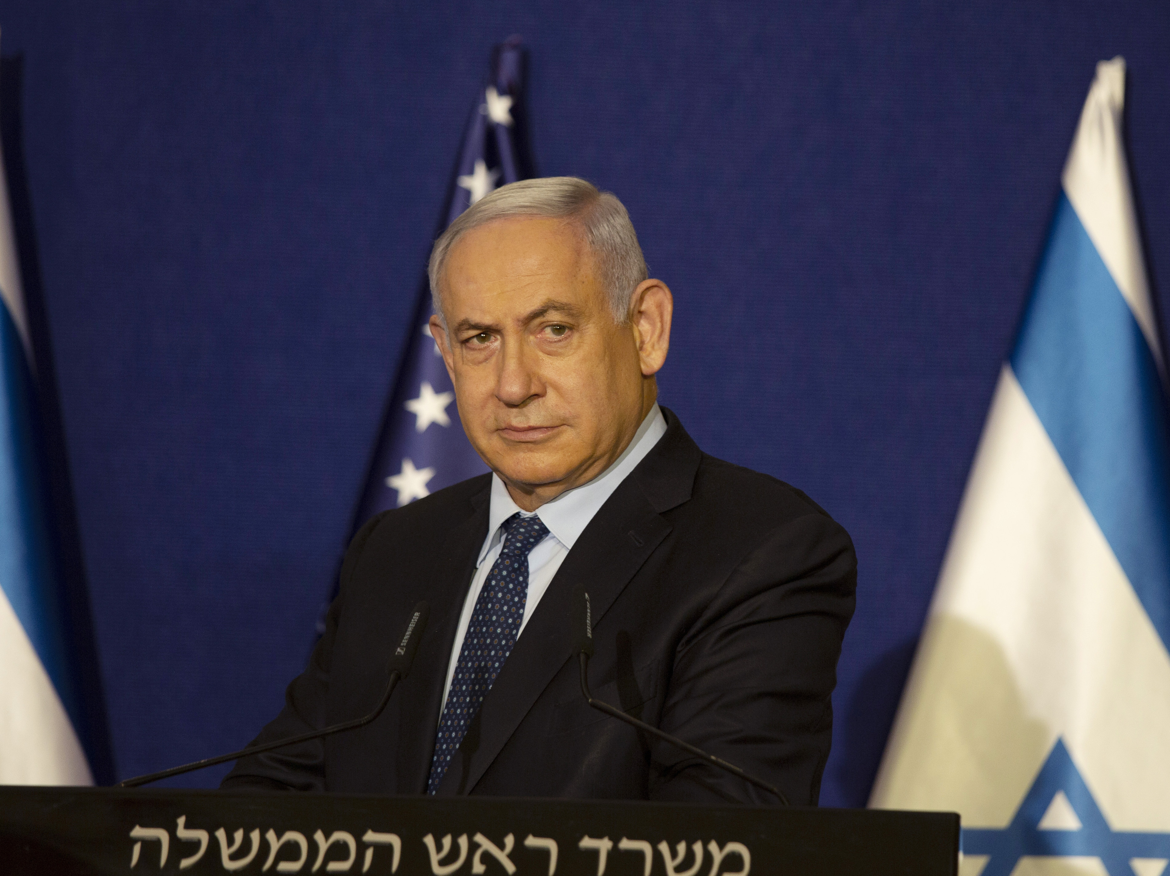 caption: Israeli Prime Minister Benjamin Netanyahu, shown here earlier this month, has reportedly visited Saudi Arabia.