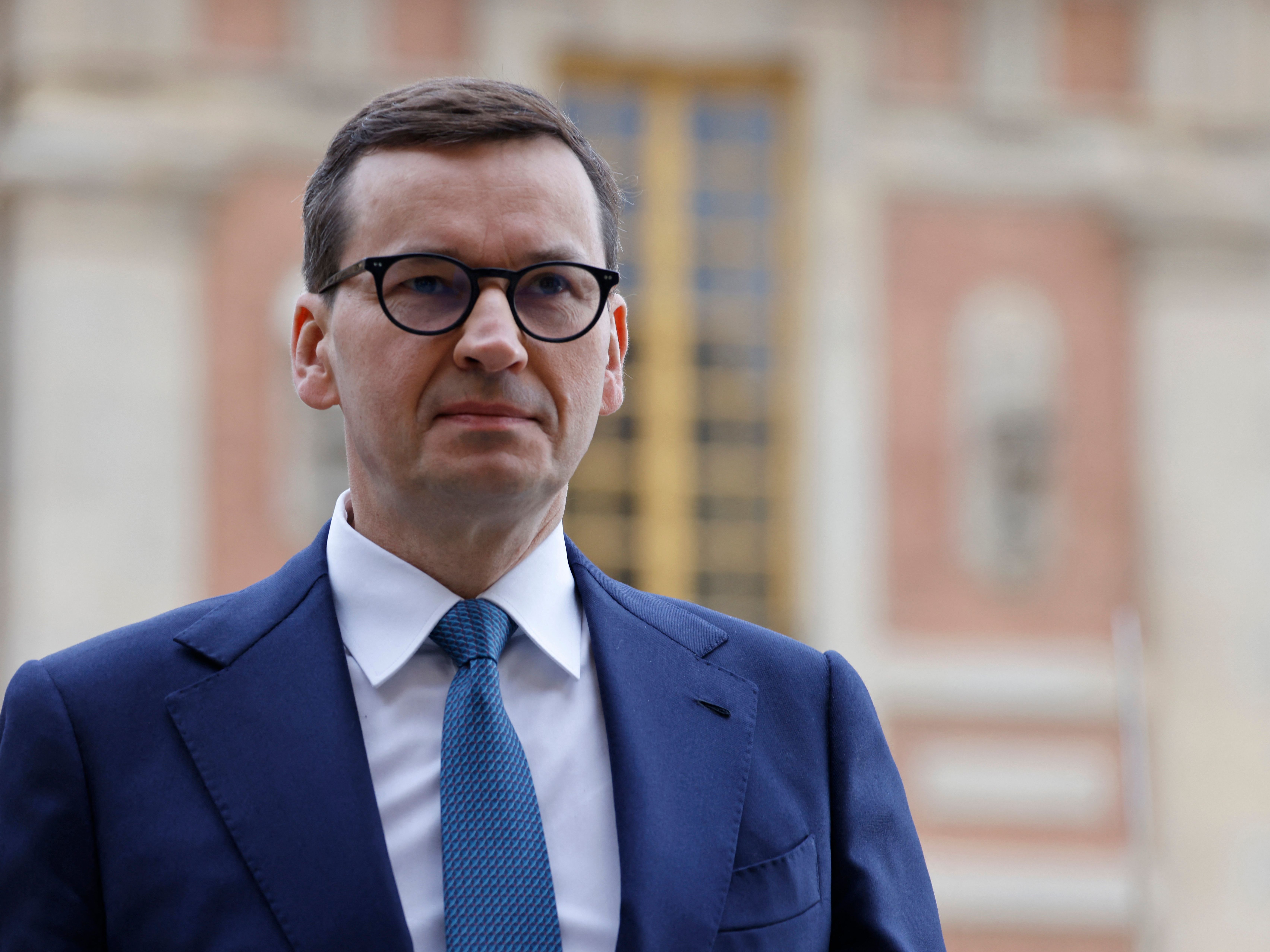 caption: Poland's Prime Minister Mateusz Morawiecki called his country's ban on imports of Russian gas, oil and coal the most radical in Europe.