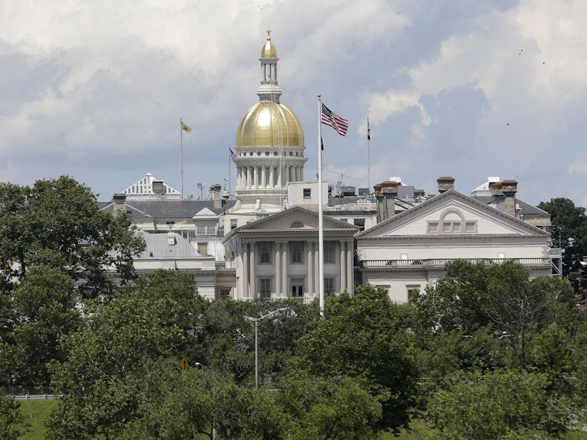caption: The New Jersey State House is seen in Trenton, N.J., Tuesday, June 27, 2017.