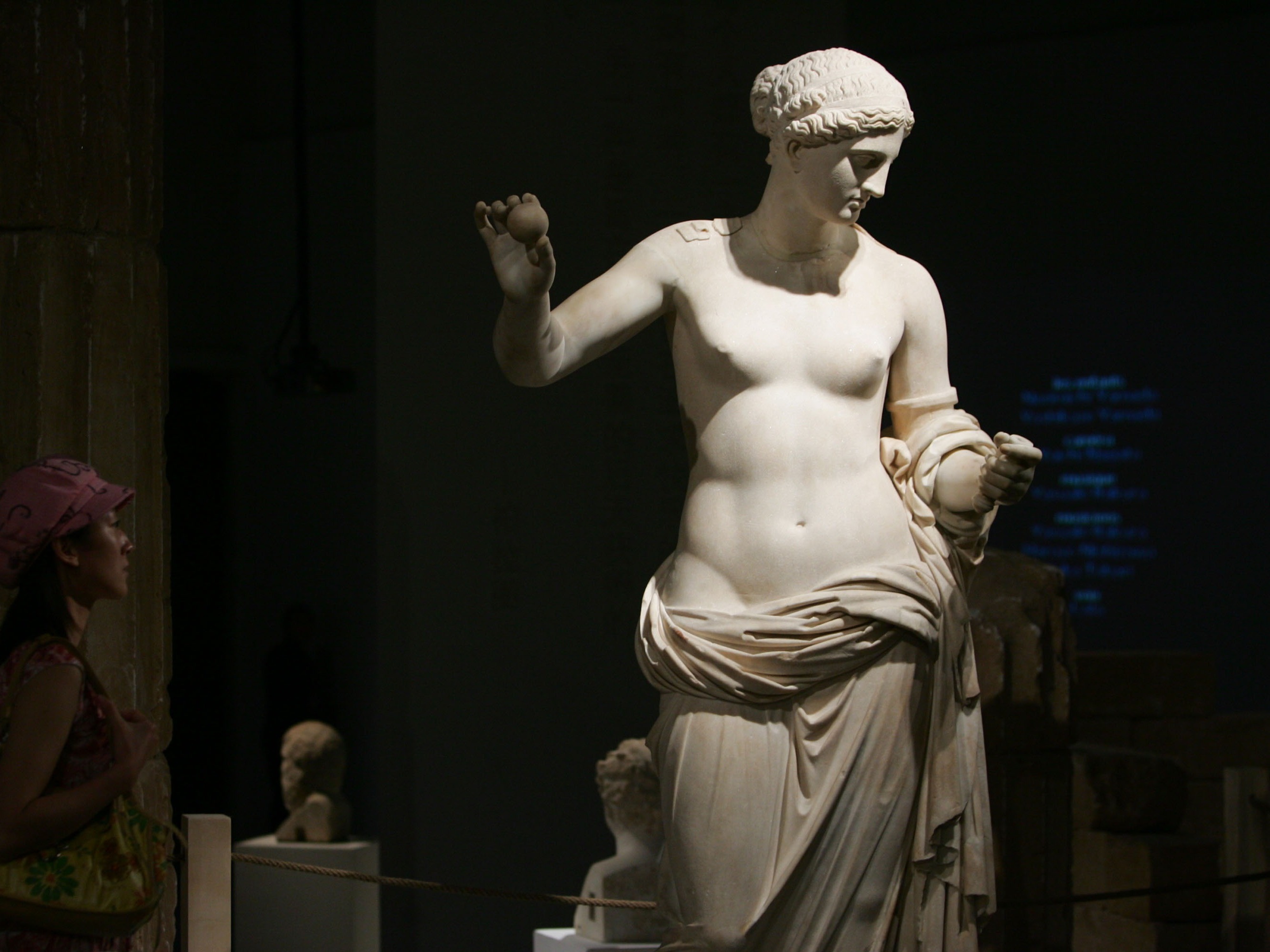 caption: A sculpture of Aphrodite is displayed during an exhibition of ancient Greek art in 2007 in Beijing, China. The collection is from the 5th and 4th centuries B.C. Many ancient statues were scented, a researcher says.