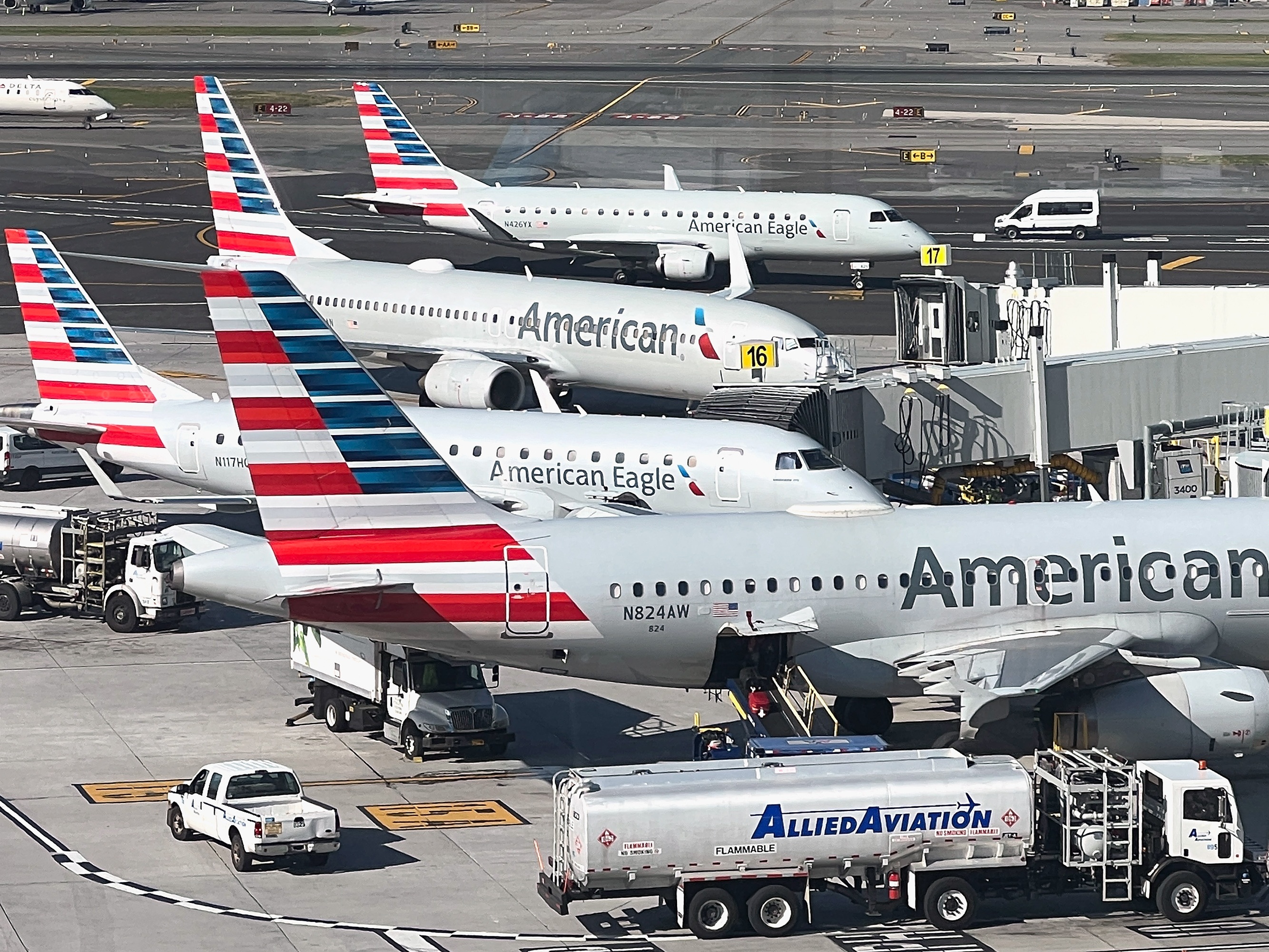 caption: American Airlines has agreed to pay a $50 million fine from the U.S. Department of Transportation. The DOT says the penalty is because of "numerous serious violations of the laws protecting airline passengers with disabilities" over a four-year period between 2019 and 2023.