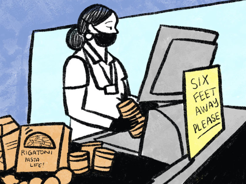 Comic journalist Sarah Mirk checked in with grocery workers from across the country to hear more about their experiences during the pandemic and what they want to change.