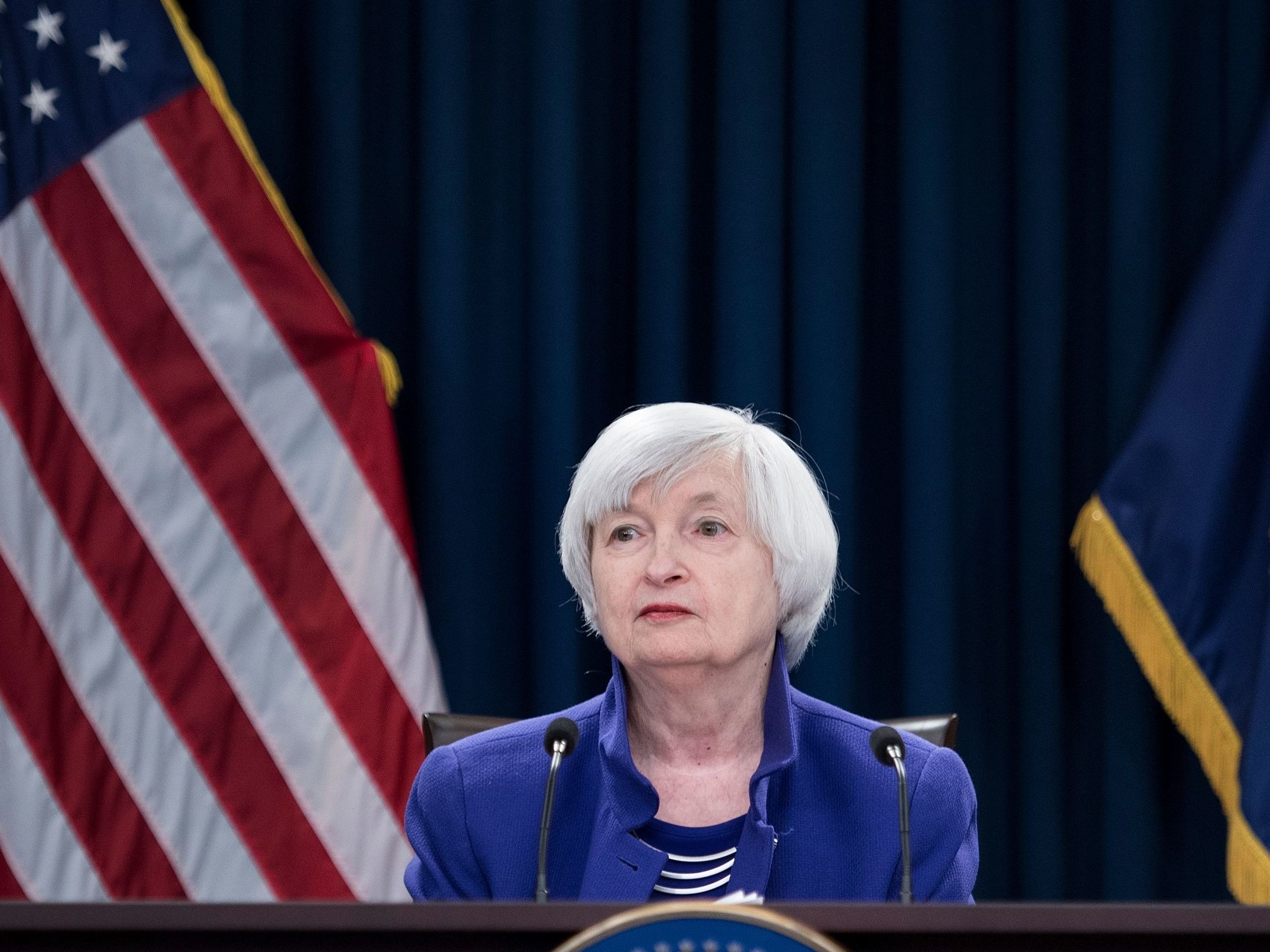 caption: Then-Federal Reserve Board Chair Janet Yellen speaks during a briefing in 2017. President-elect Joe Biden reportedly will nominate Yellen as his Treasury secretary.