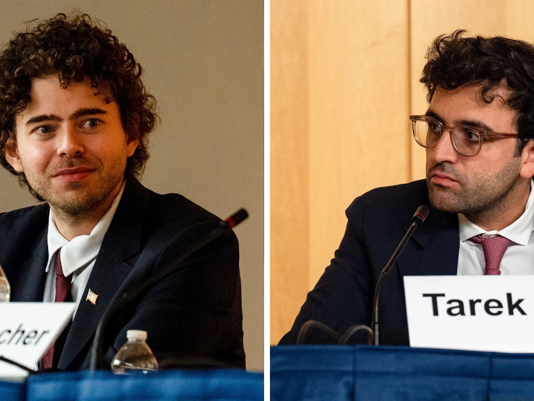 caption: Polymarket's Shayne Coplan (left) and Kalshi's Tarek Mansour are two 20-something billionaires who run the biggest prediction market sites. They have had a long-running rivalry.