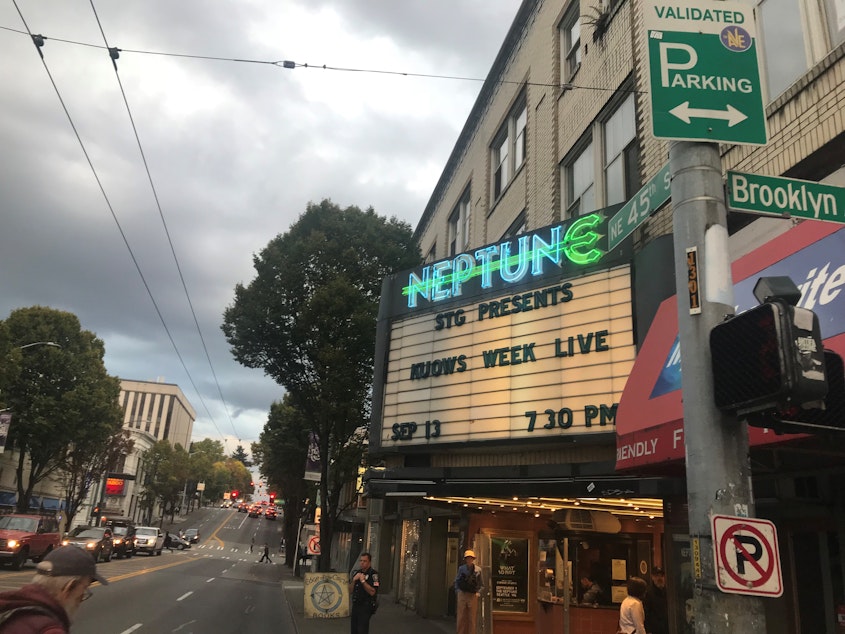 caption: Week In Review recorded at Seattle's Neptune Theatre  