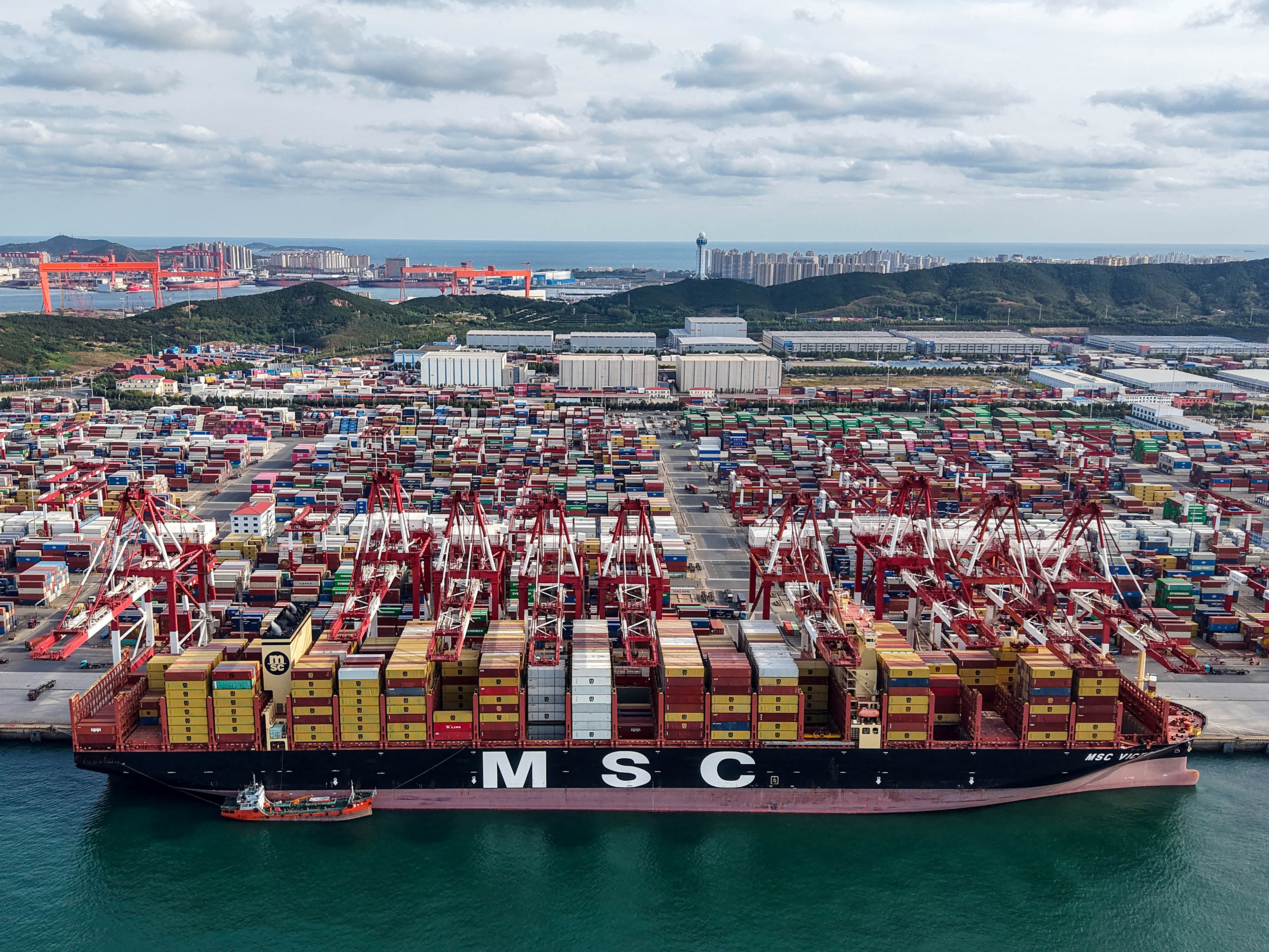 caption: China's overall exports increased this year, despite a sharp drop in trade with the United States.