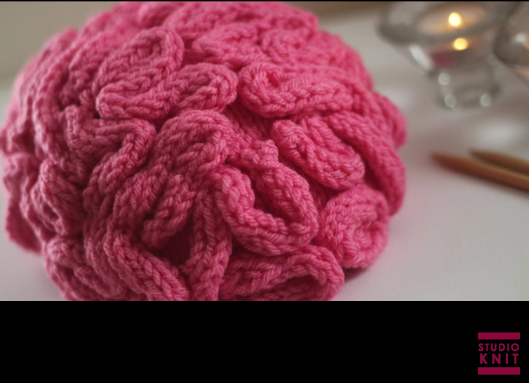 knitted brain hat