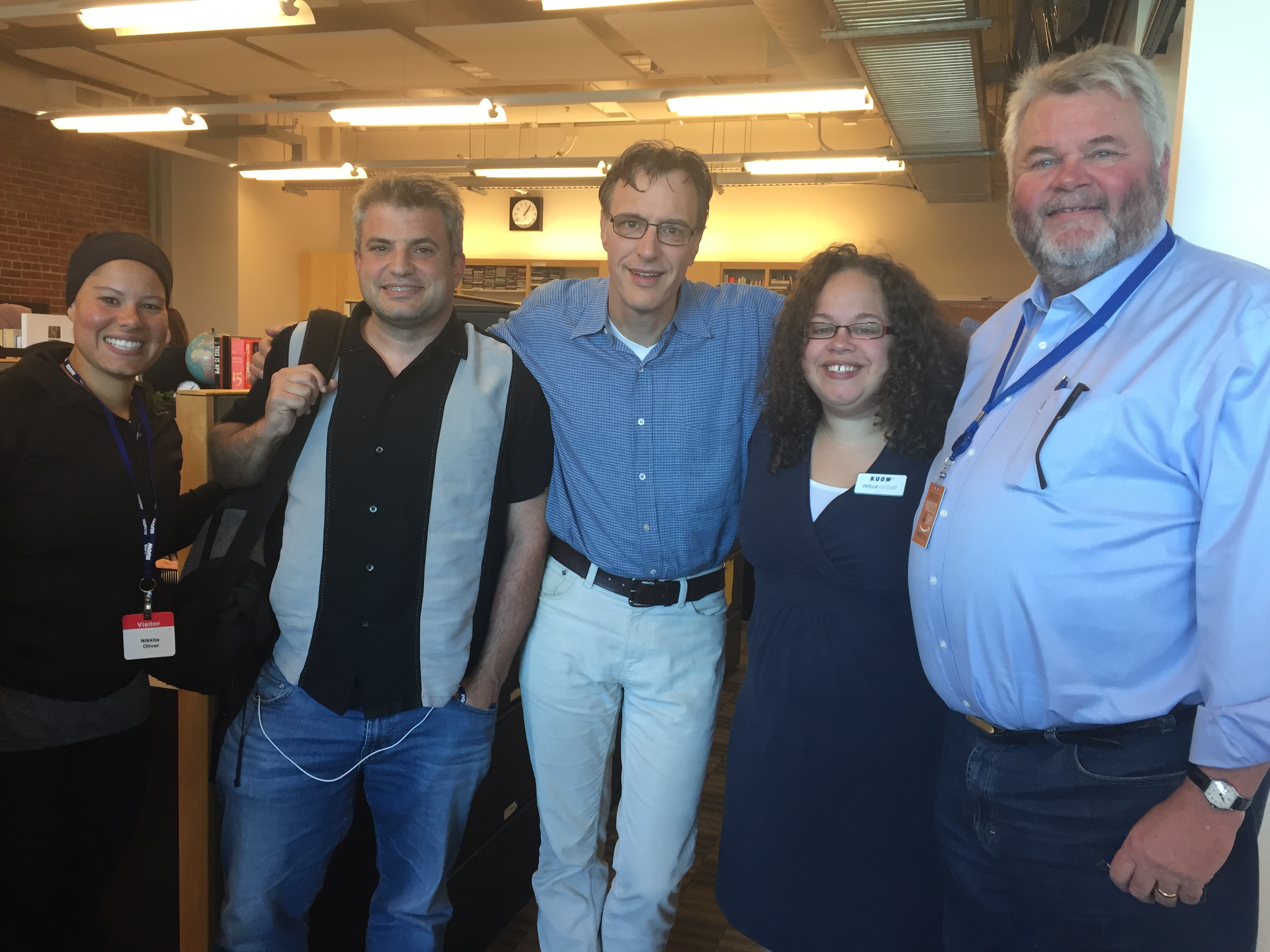 caption: L-R: Nikkita Oliver, Dave Zirin, Bill Radke, Phyllis Fletcher, Greg Nickels