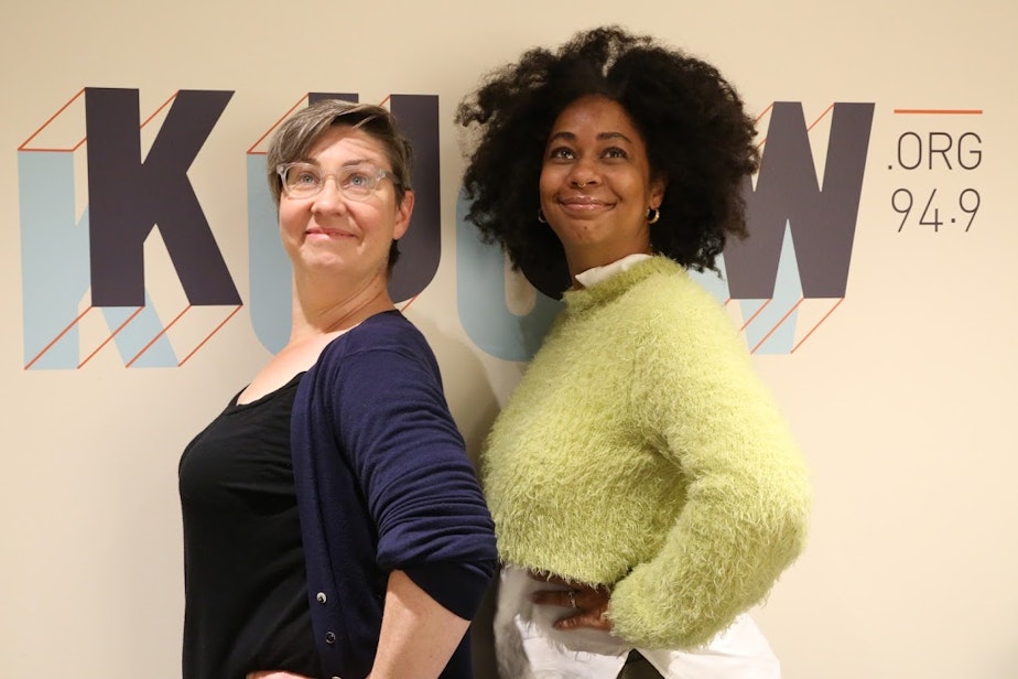 caption: Jeannie Yandel and Eula Scott Bynoe, hosts of Battle Tactics for your Sexist Workplace, are ready to tackle gender bias in the workplace.