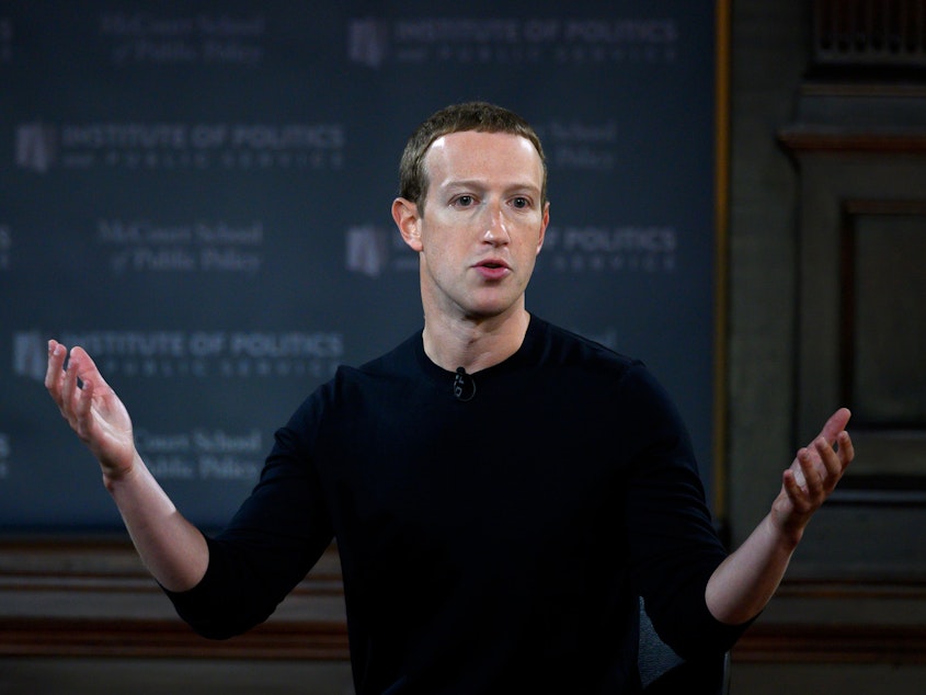 caption: CEO Mark Zuckerberg is under pressure from former and current employees who are frustrated with his lack of action on the president's posts.