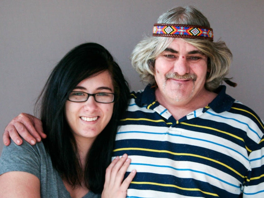 caption: Shotzy Harrison in 2013 with her father, James Flavy Coy Brown, at StoryCorps in Winston-Salem, N.C. Not long after, Brown, then 49, left his daughter's home and she hasn't seen him since.