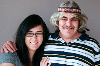 caption: Shotzy Harrison in 2013 with her father, James Flavy Coy Brown, at StoryCorps in Winston-Salem, N.C. Not long after, Brown, then 49, left his daughter's home and she hasn't seen him since.