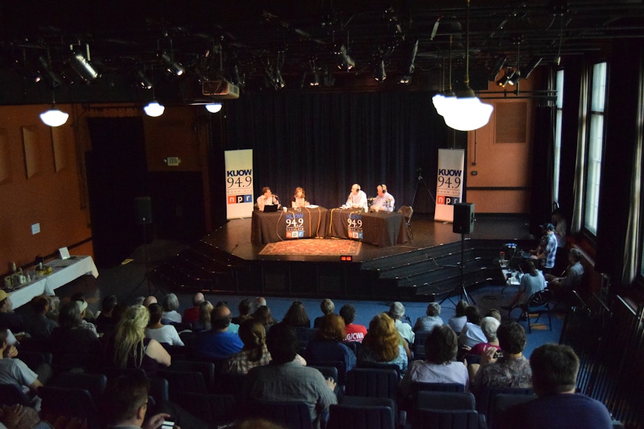 caption: 'Week in Review' kicked off its summer tour in the lovely Youngstown Cultural Arts Center in West Seattle.
