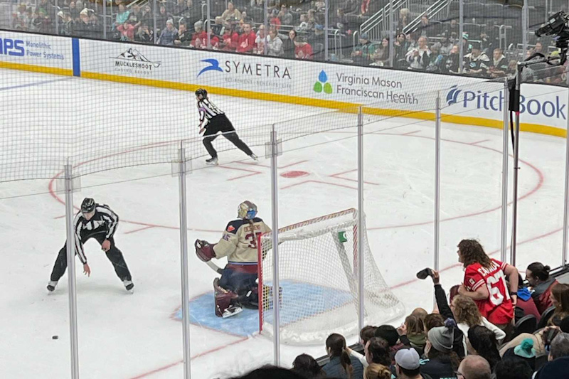 caption: PWHL Takeover Tour game at Climate Pledge Arena
