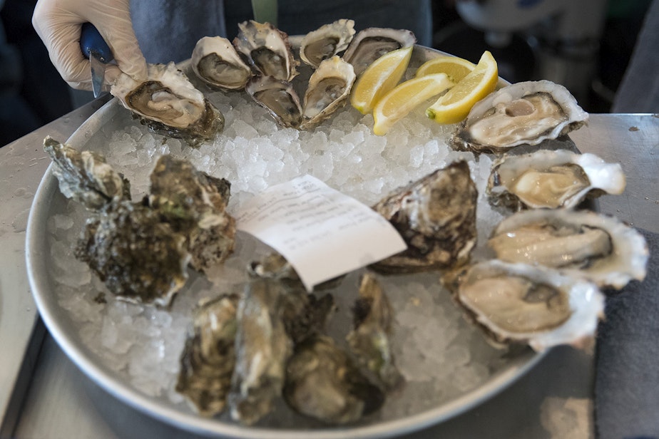 caption: At this oyster bar, the owners discourage tipping. There's not even line for a tip on the bill.