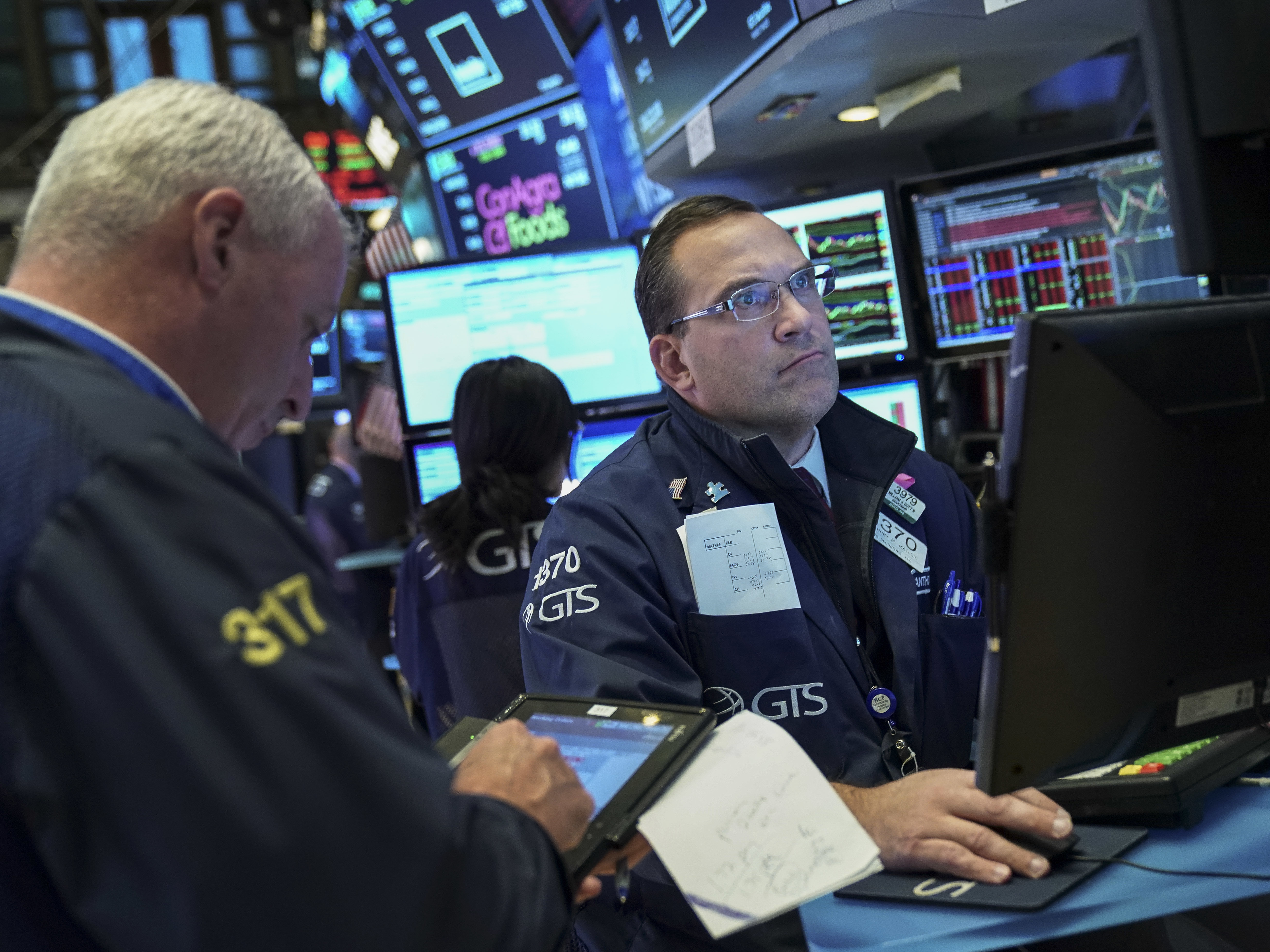 caption: Investors are said to be worried about signs that the global economy may be slowing, even though the U.S. economy is faring well.