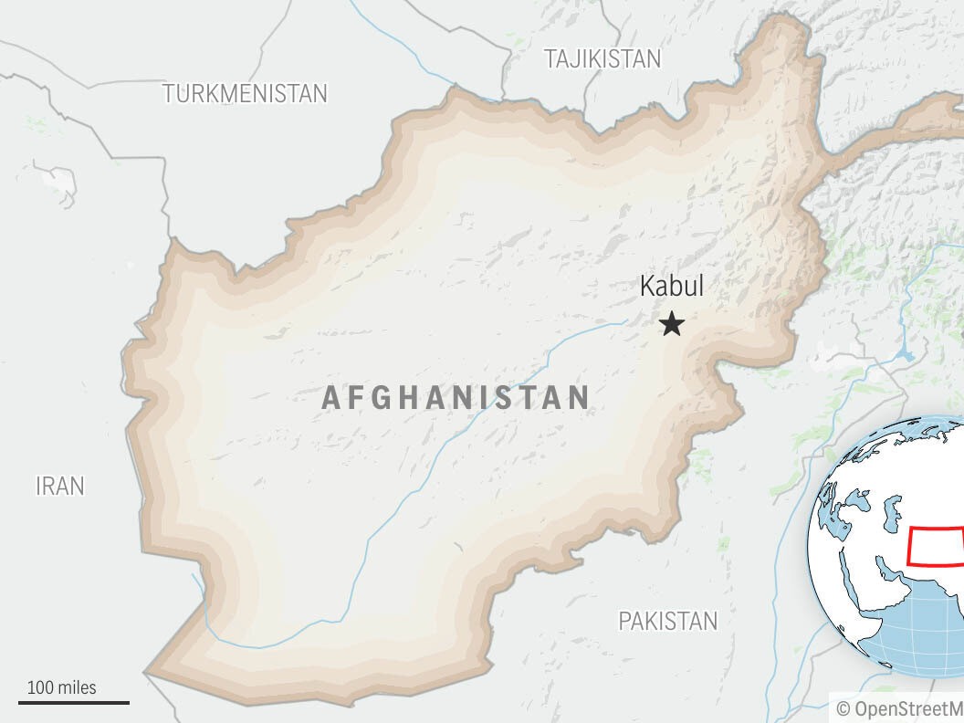 caption: Afghanistan with its capital, Kabul.