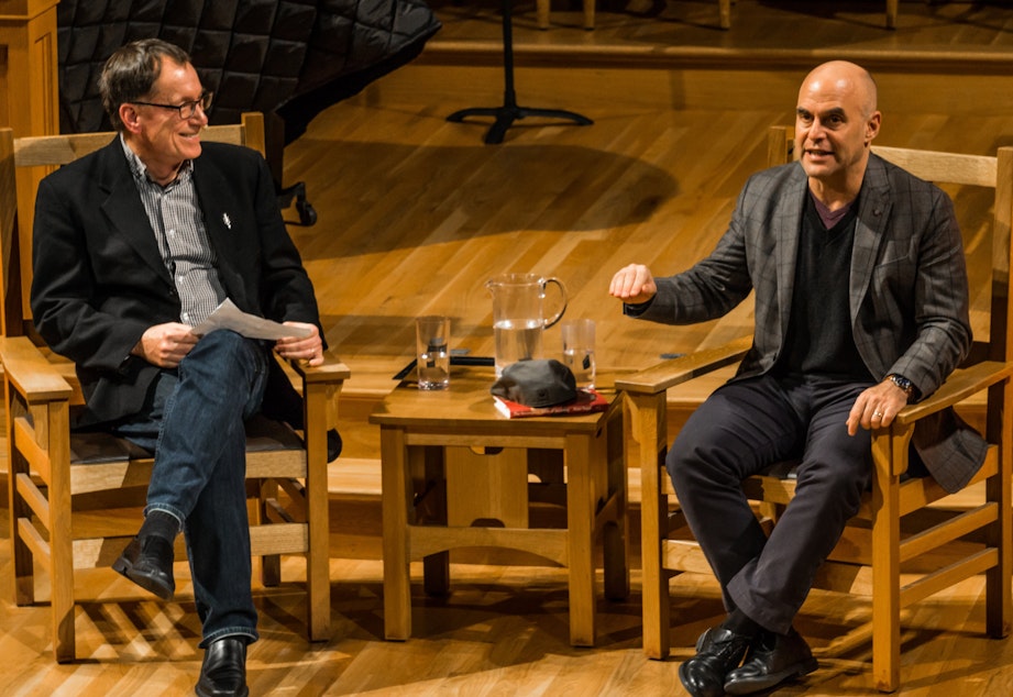 KUOW's Ross Reynolds with NPR's Peter Sagal