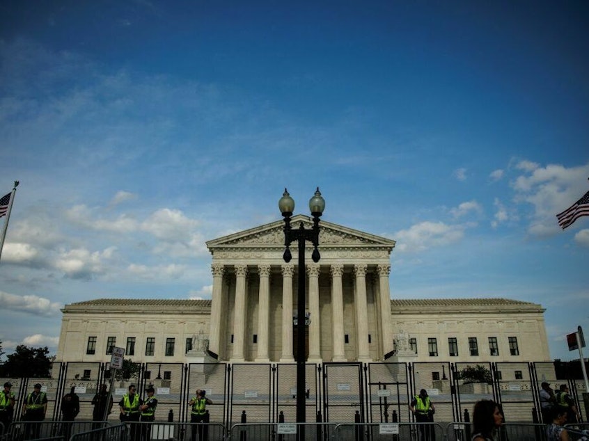 caption: The Supreme Court heard arguments Tuesday in a challenge to a deal to compensate victims of the opioid epidemic that shield the Sackler family from lawsuits.
