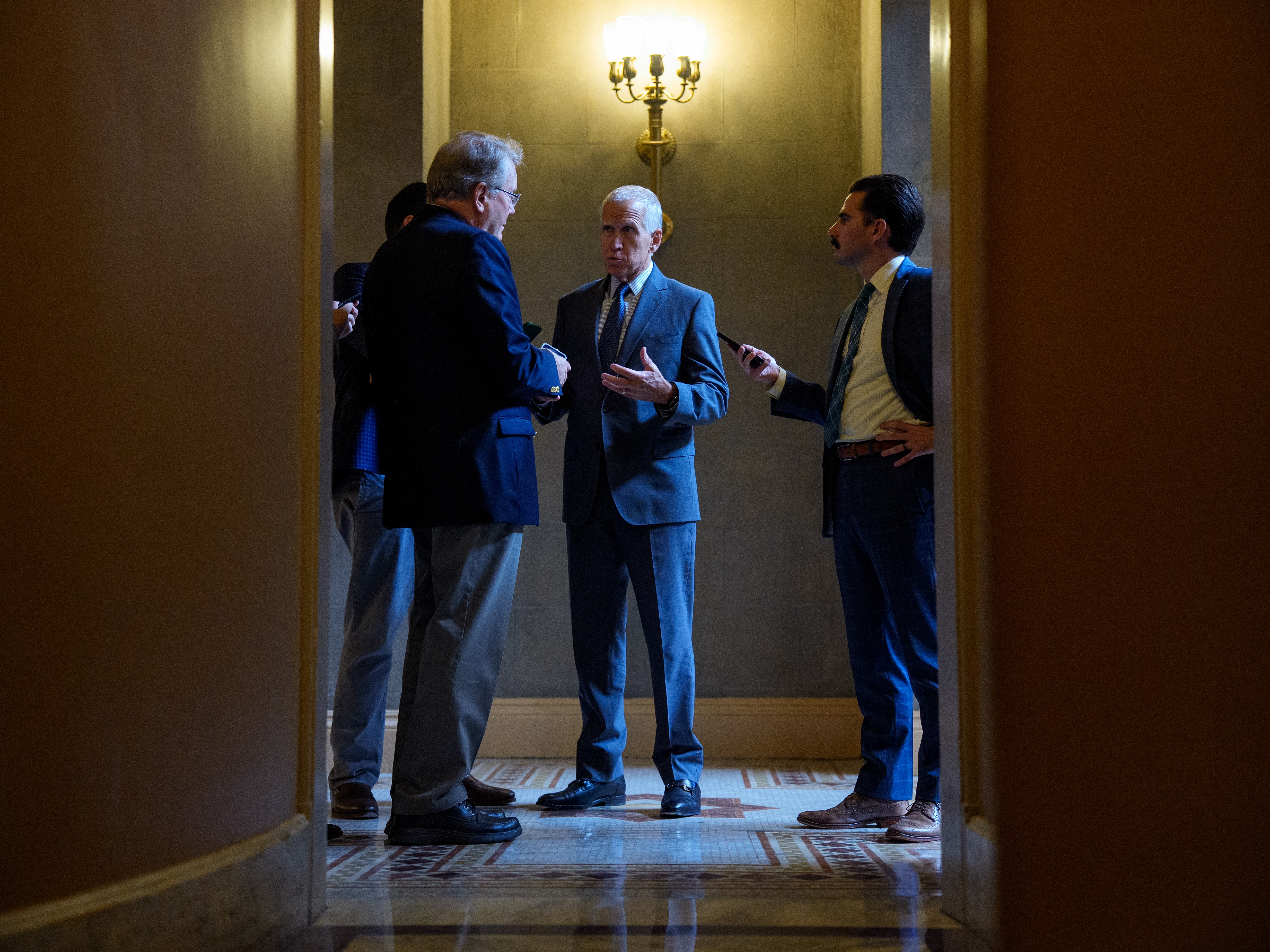 caption: Sen. Thom Tillis, R-N.C., announced Sunday that he will not run for reelection following a series of attacks by President Trump over Tills' decision to vote against a massive GOP-written tax and spending bill.