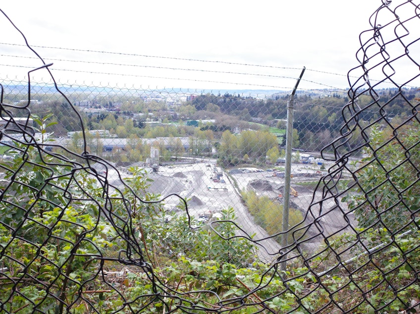caption: The view from the back of an apartment complex in Skyway, in unincorporated King County  