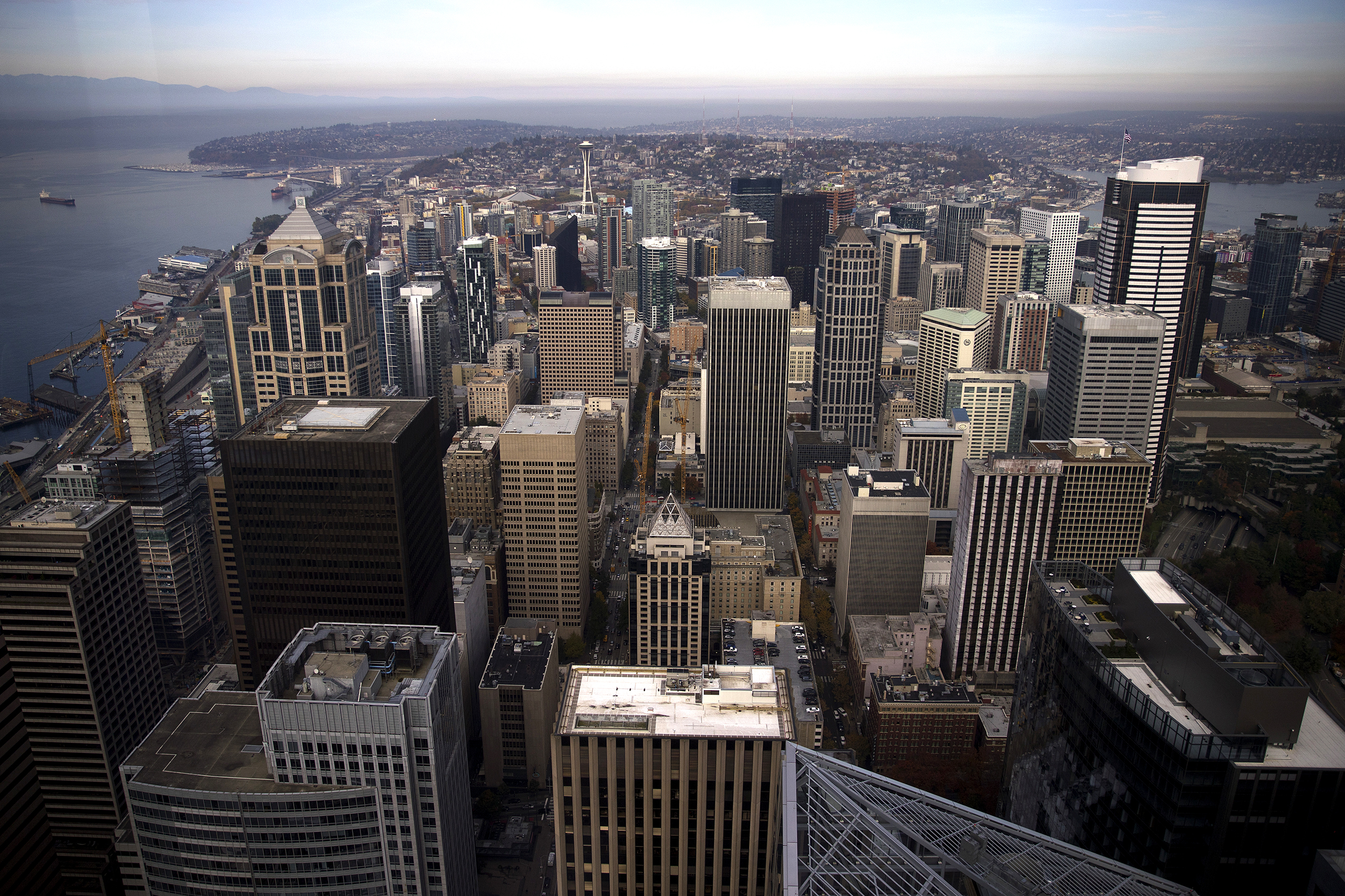 caption: Downtown Seattle is shown on Thursday, October 18, 2018. 