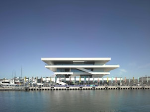 caption: America's Cup Building — or the "Veles e Vents" building — in Valencia, Spain, was completed in 11 months to host the America's Cup sailing competition in 2007.